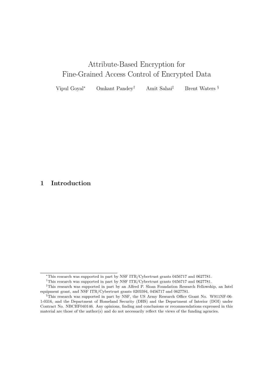 Attribute-Based Encryption for Fine-Grained Access Control of Encrypted Data