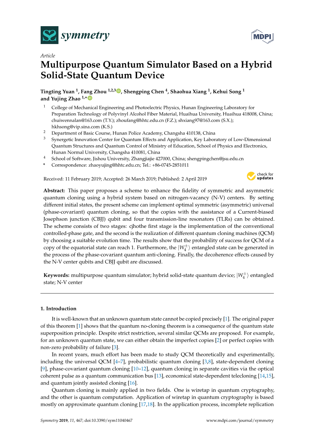 Multipurpose Quantum Simulator Based on a Hybrid Solid-State Quantum Device