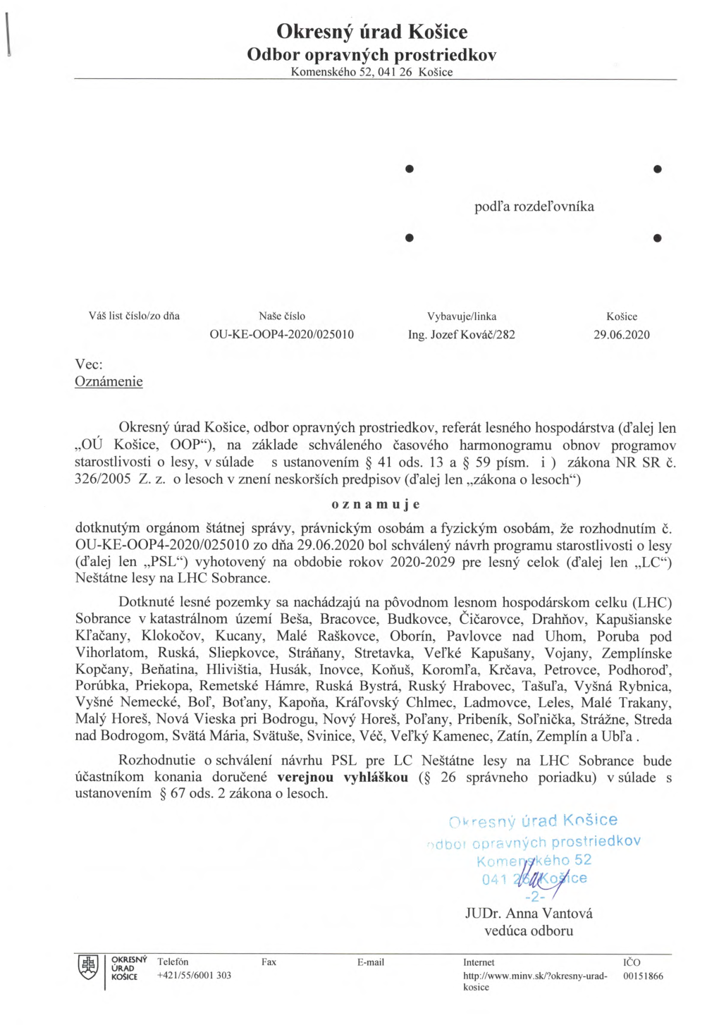 Okresný Úrad Košice Odbor Opravných Prostriedkov Komenského 52, 041 26 Košice