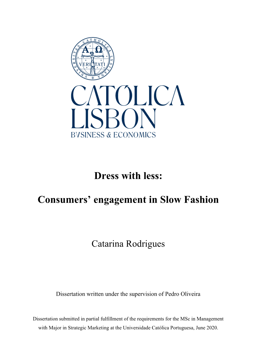 Consumers' Engagement in Slow Fashion