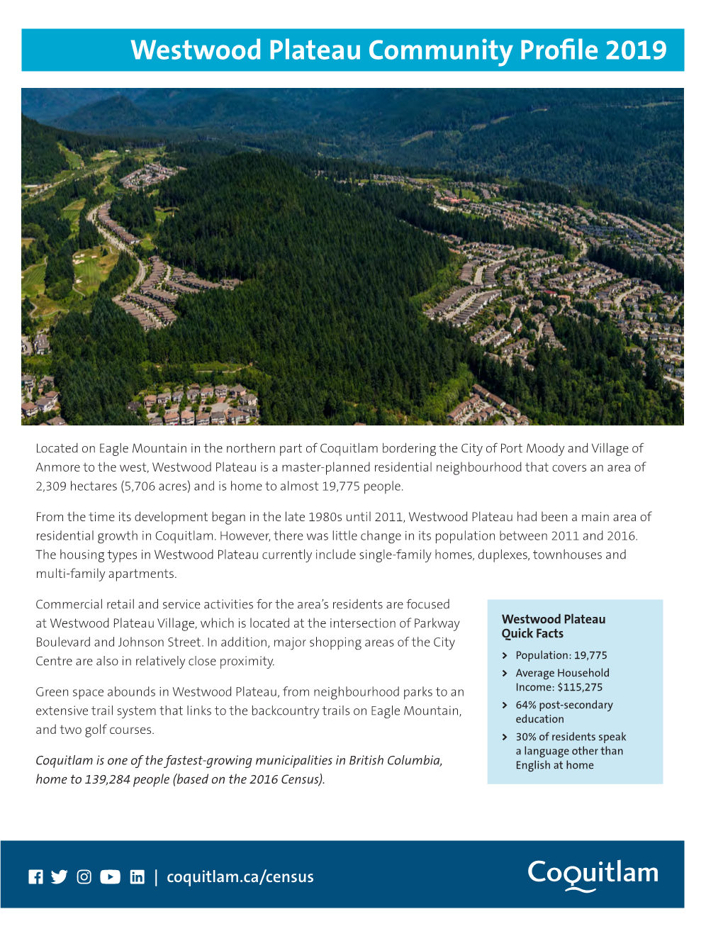 Westwood Plateau Community Profile 2019