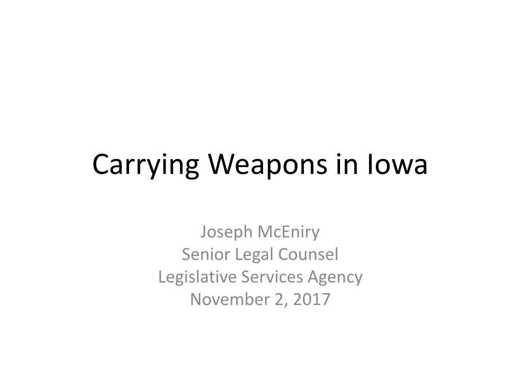 Carrying Weapons in Iowa