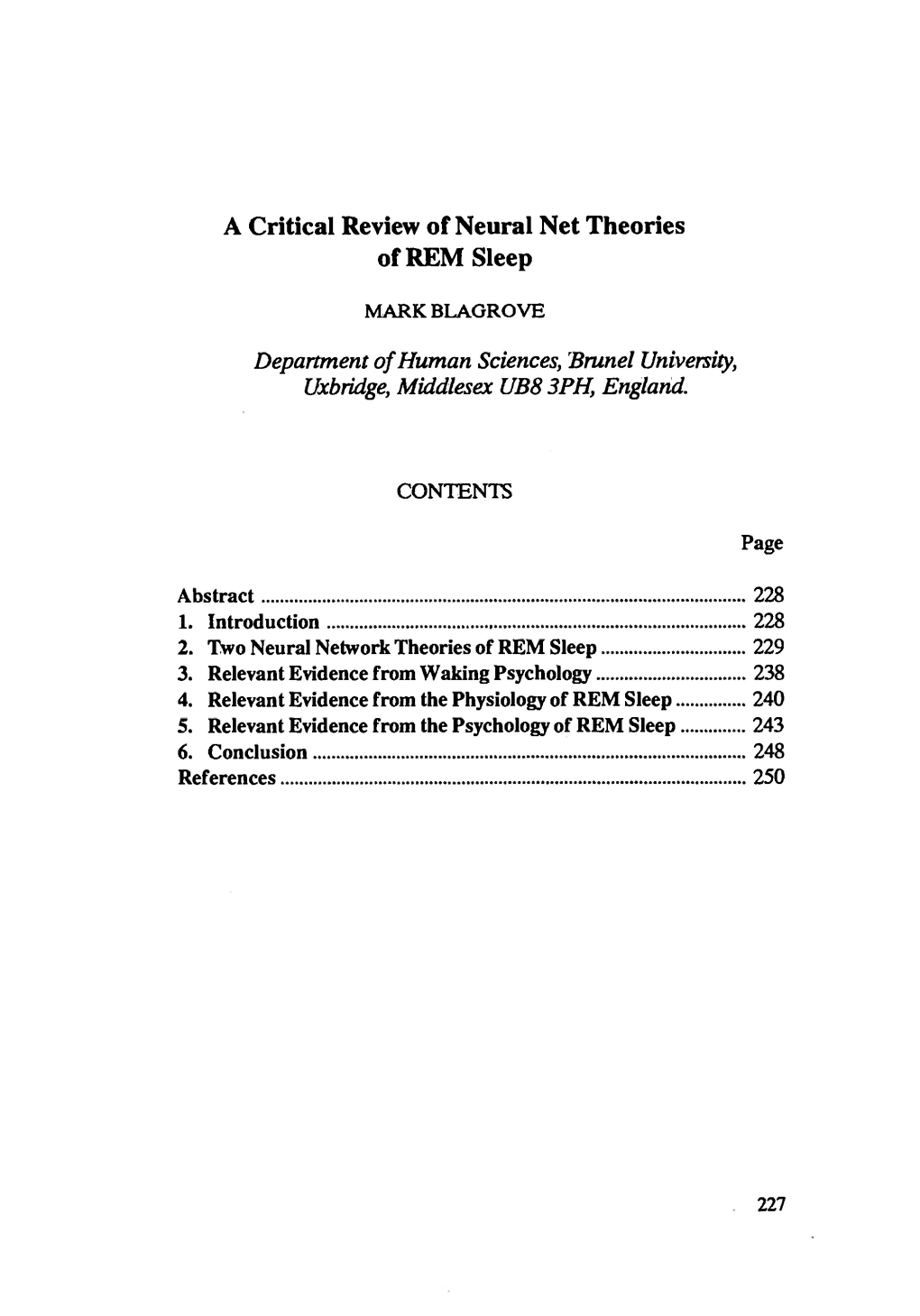 A Critical Review of Neural Net Theories of REM Sleep