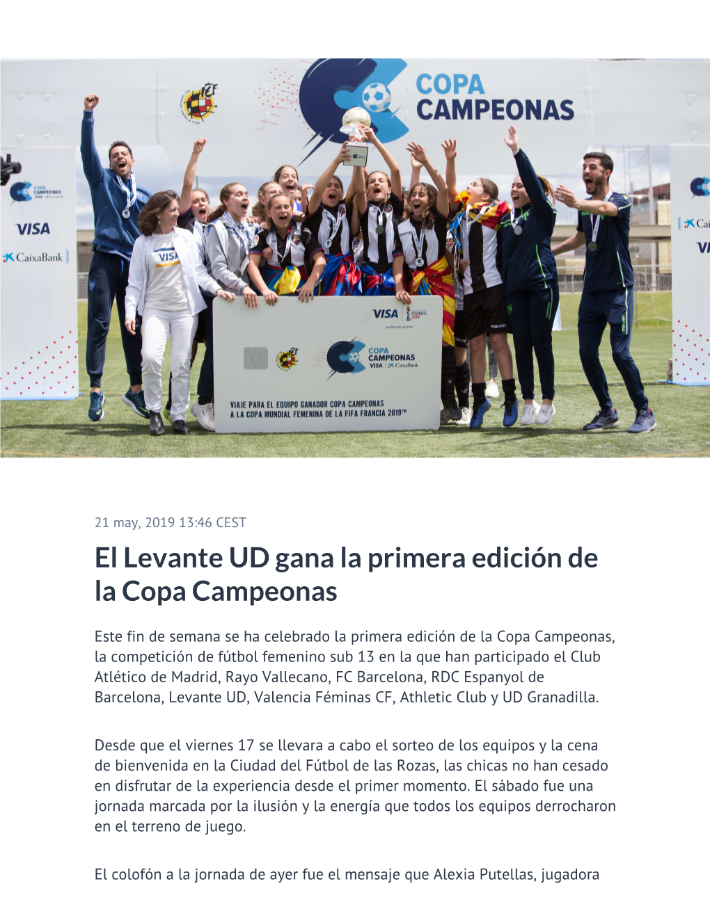 El Levante UD Gana La Primera Edición De La Copa Campeonas