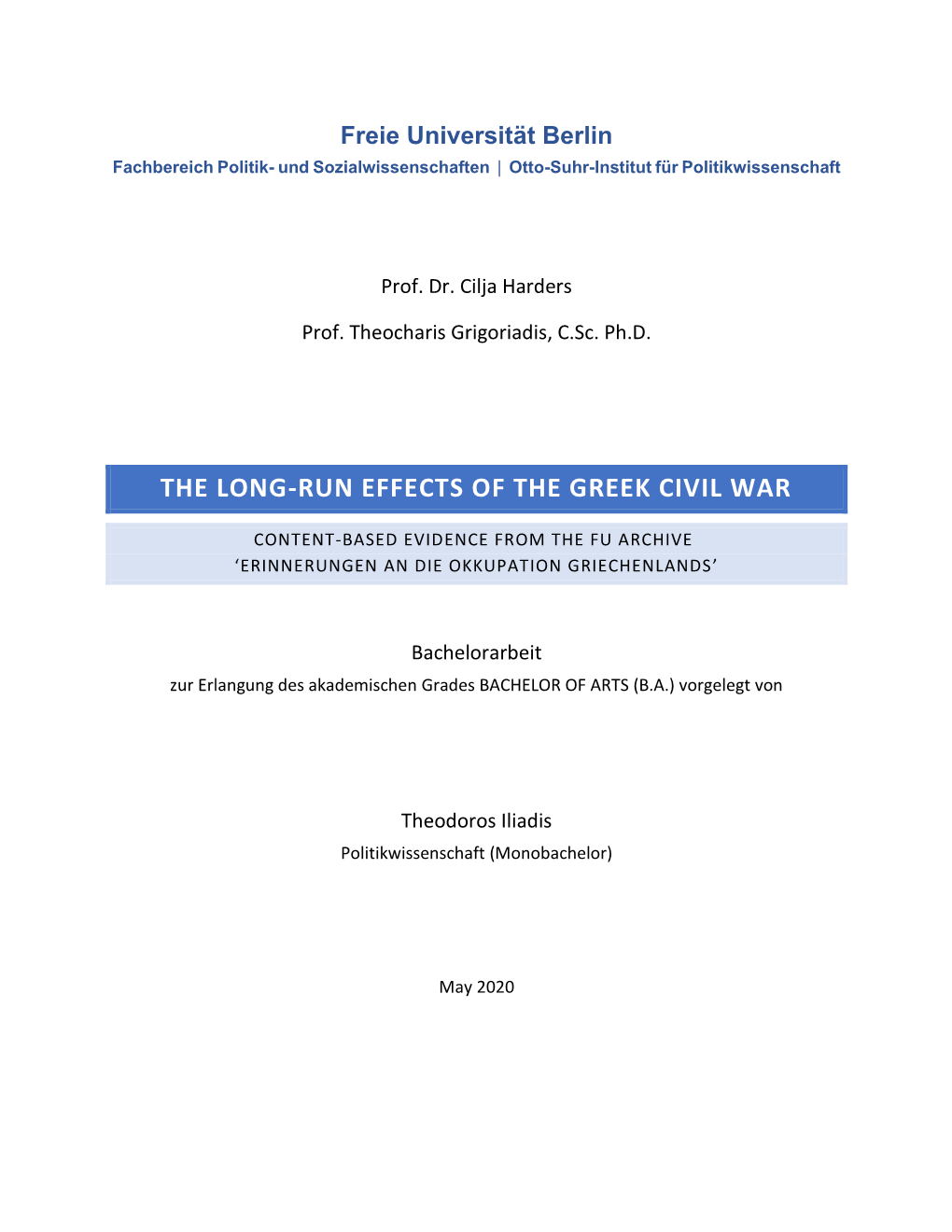 The Long-Run Effects of the Greek Civil War