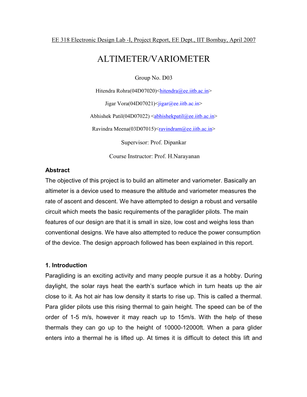 Altimeter/Variometer