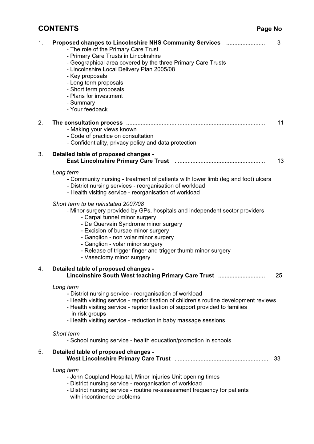 CONTENTS Page No