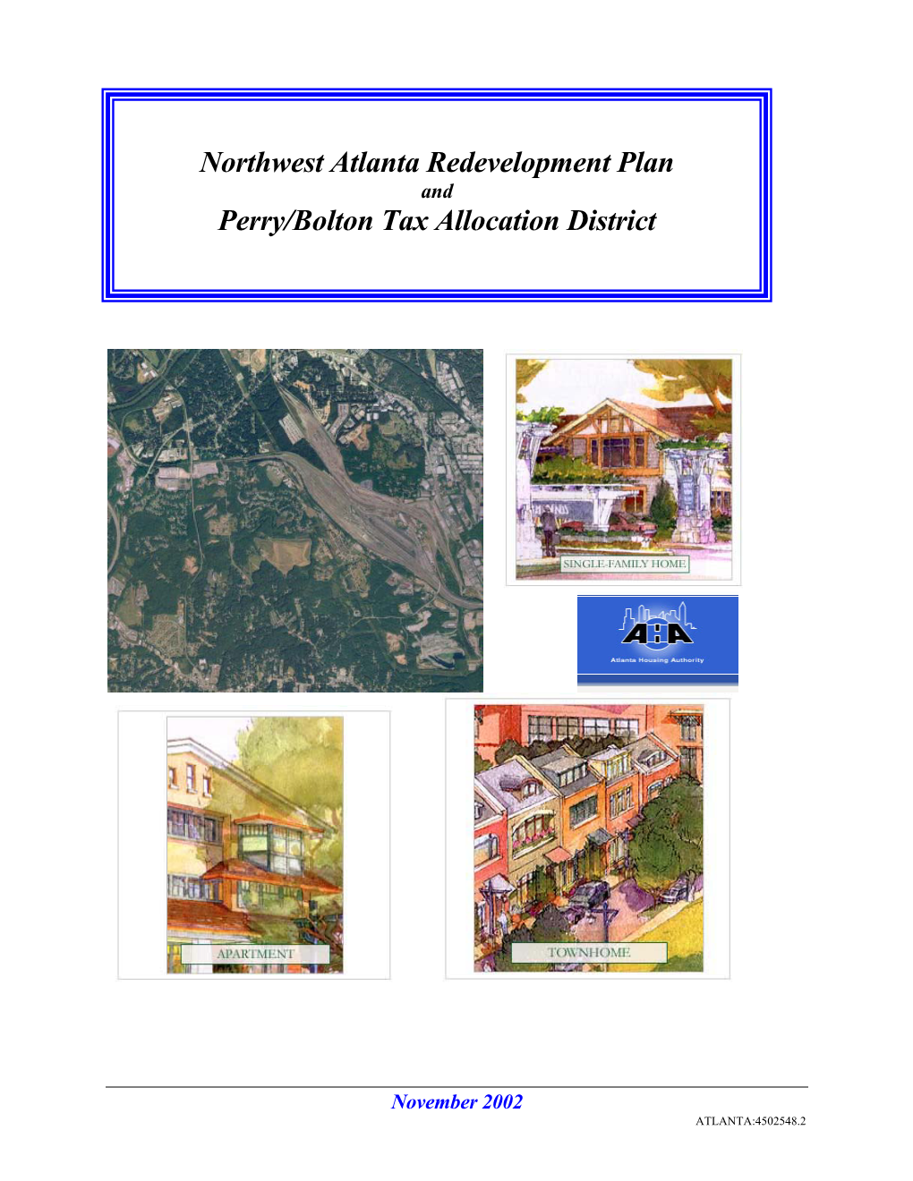 Northwest Atlanta Redevelopment Plan Perry/Bolton Tax Allocation District