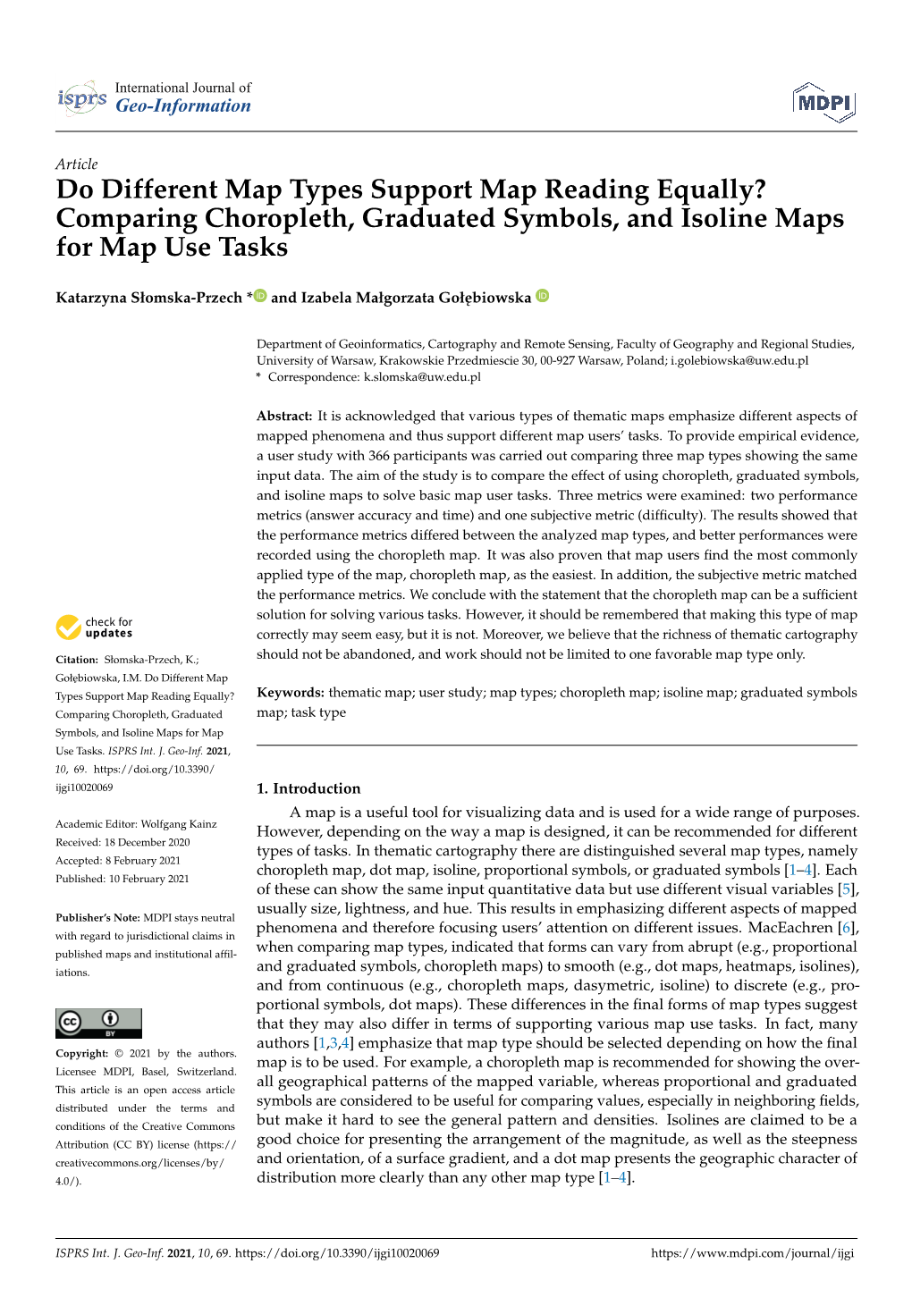 Comparing Choropleth, Graduated Symbols, and Isoline Maps for Map Use Tasks