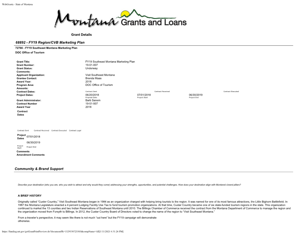 Webgrants - State of Montana