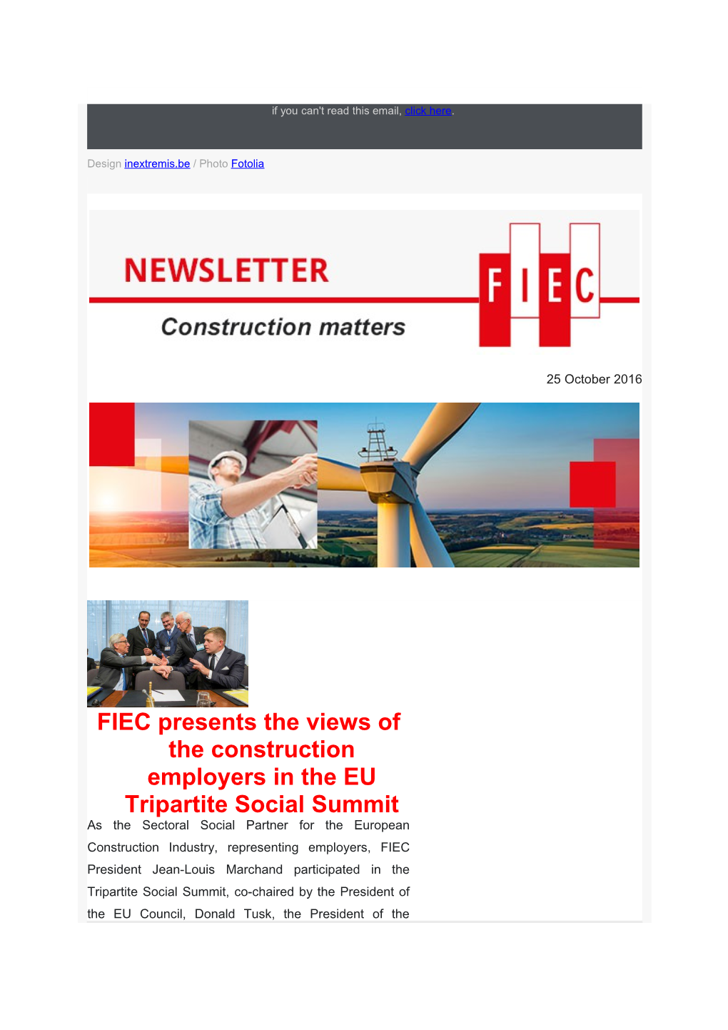 FIEC Presents the Views of the Construction Employers in the EU Tripartite Social Summit