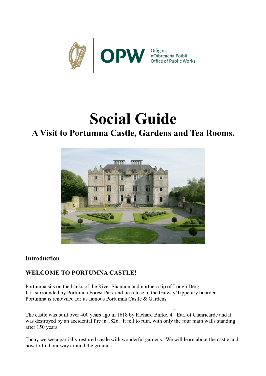 Portumna Castle Social Guide