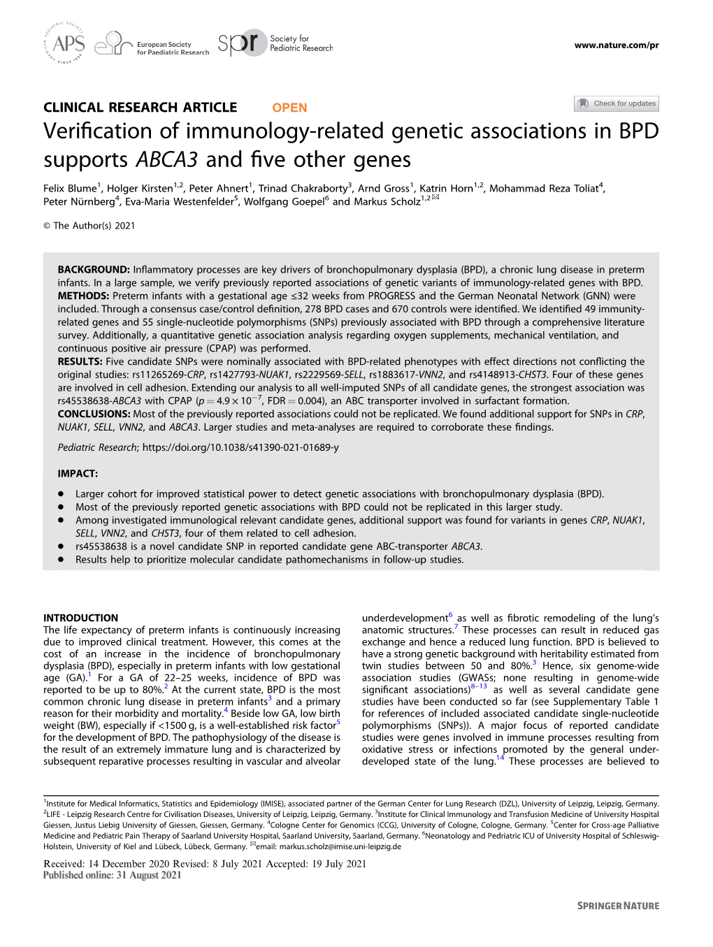 Verification of Immunology-Related Genetic Associations in BPD