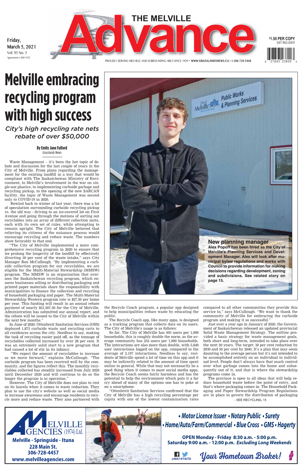 Melville Embracing Recycling Program with High Success City’S High Recycling Rate Nets Rebate of Over $50,000