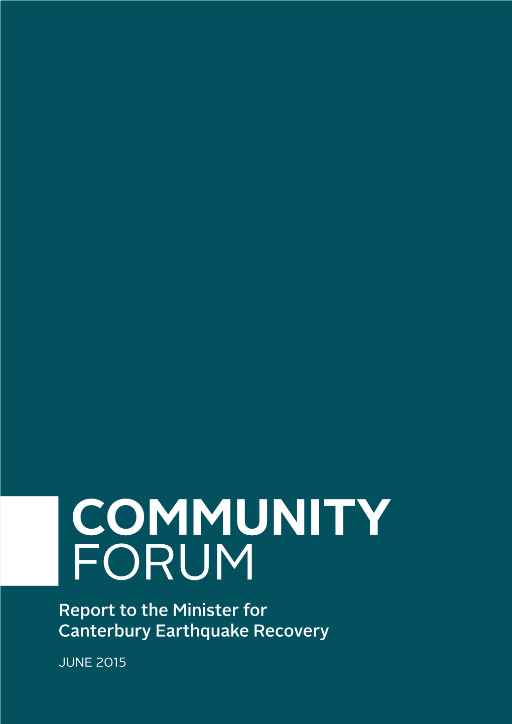 Community Forum Report June 2015