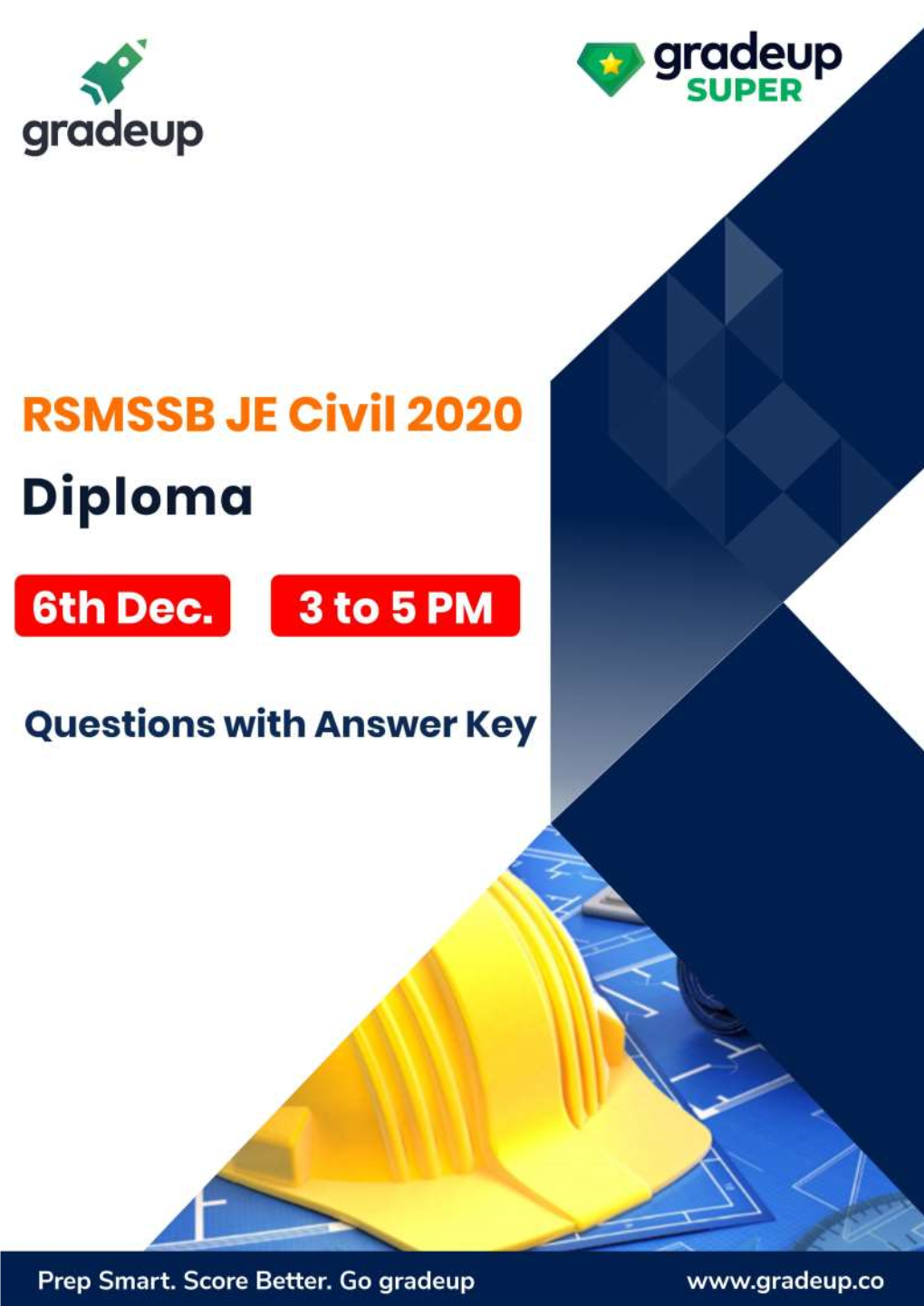 RSMSSB JE Civil (Diploma) Question Paper with Answer