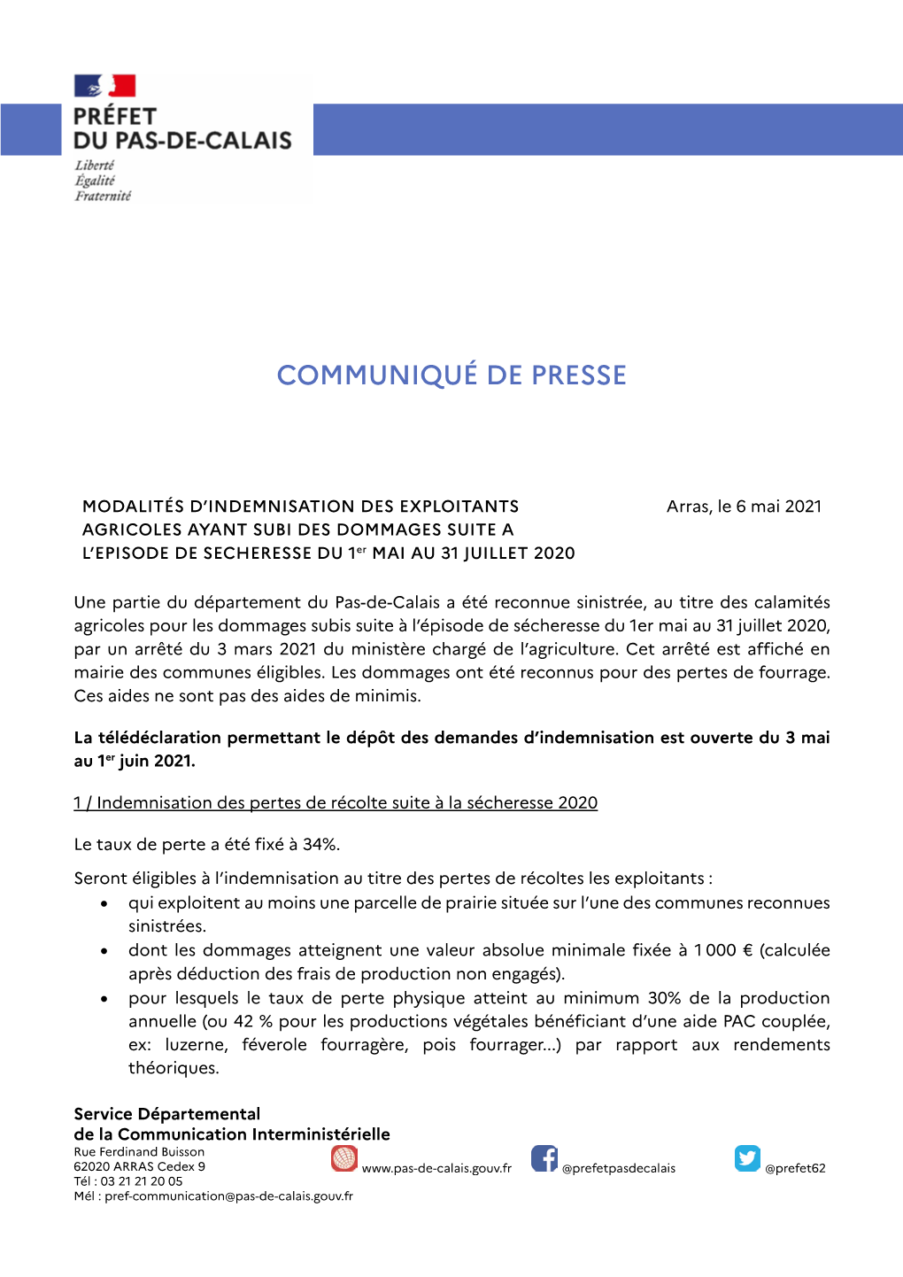 Communiqué De Presse