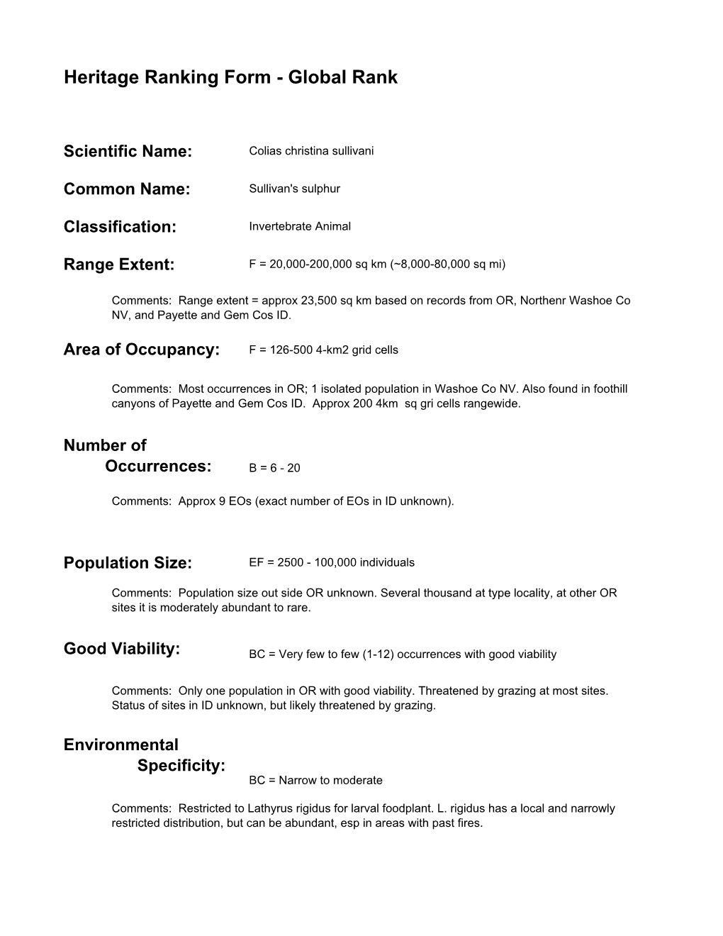 Element Rank Estimator Simplified V2.0 Animals