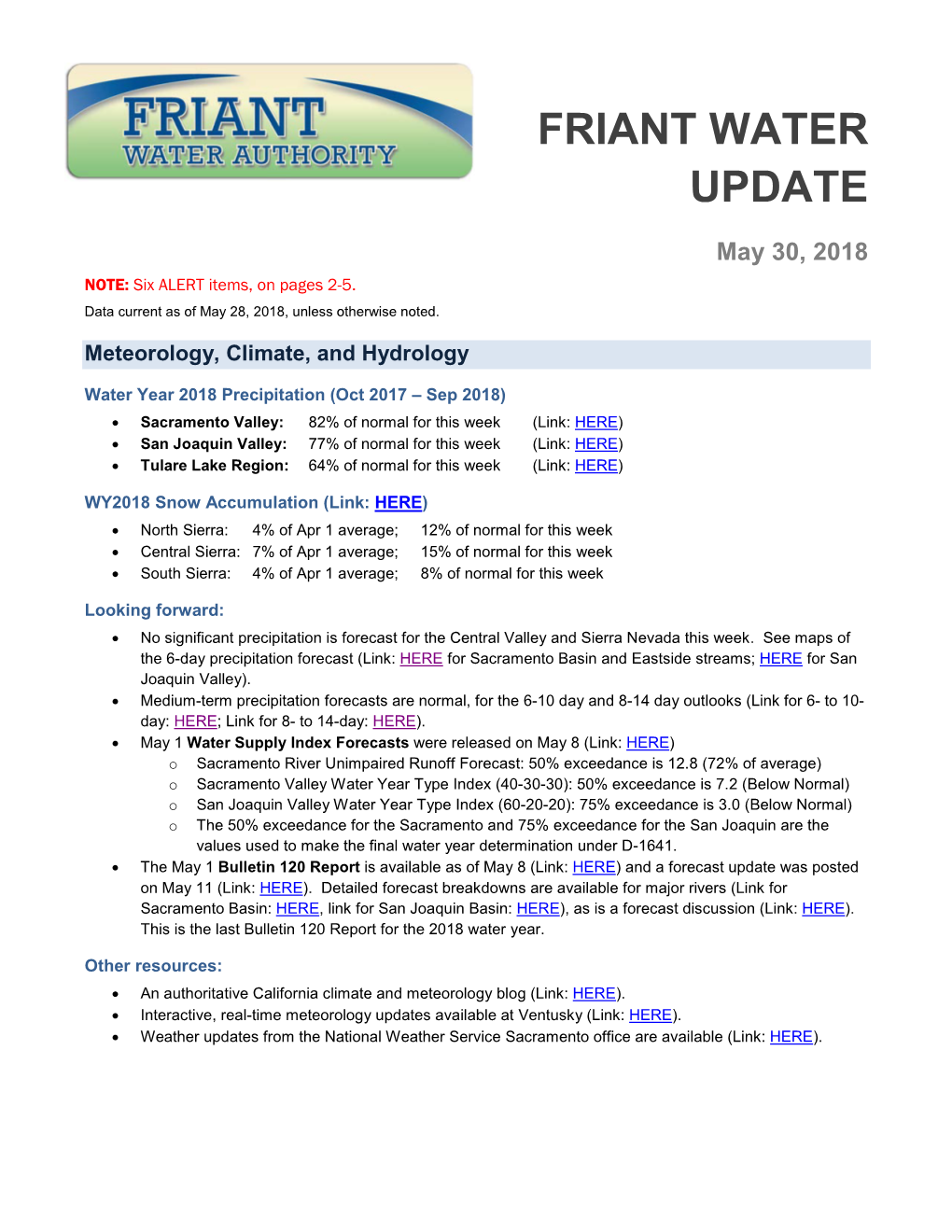 Friant Water Update