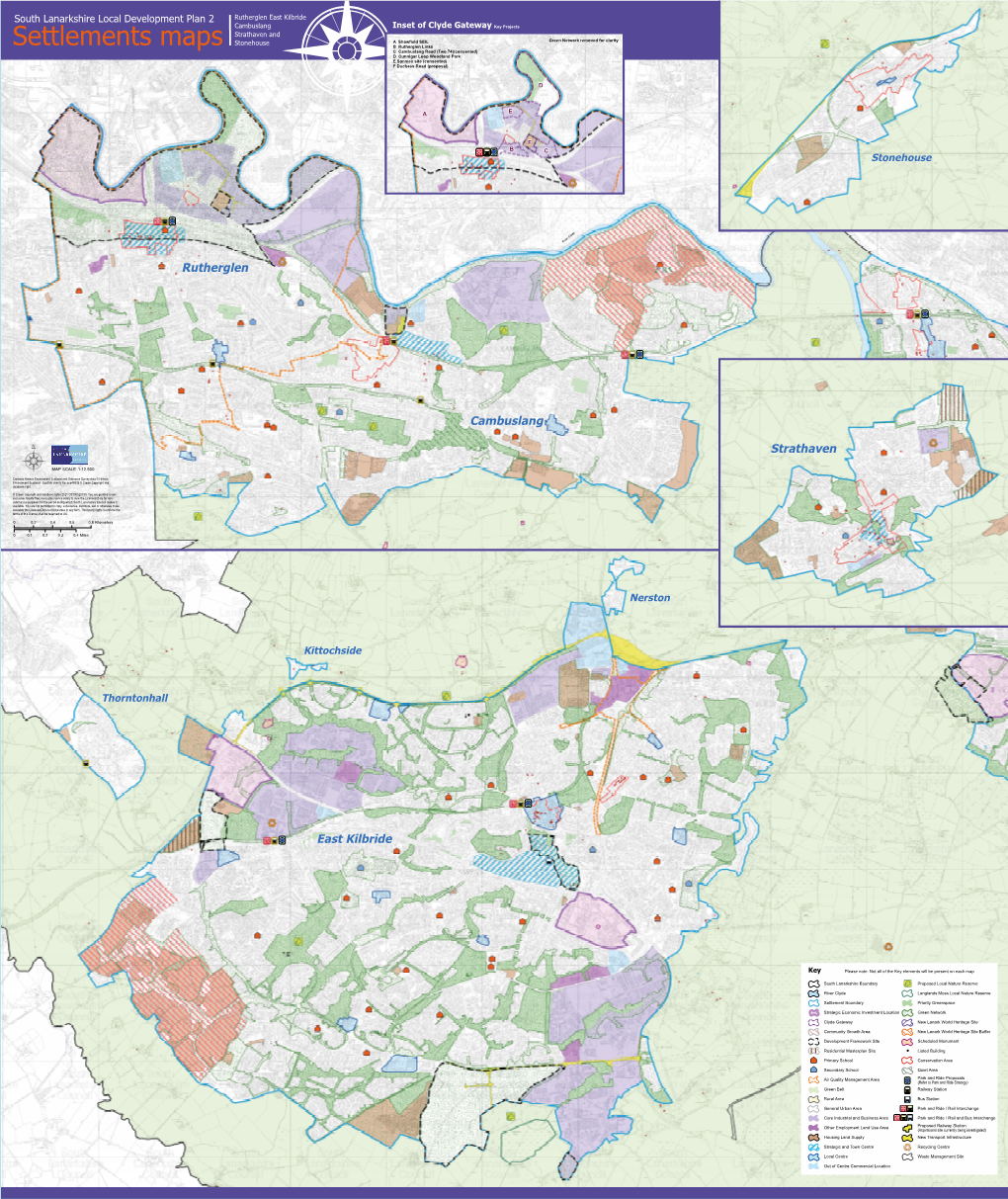 East Kilbride. Rutherglen, Cambuslang Area Maps