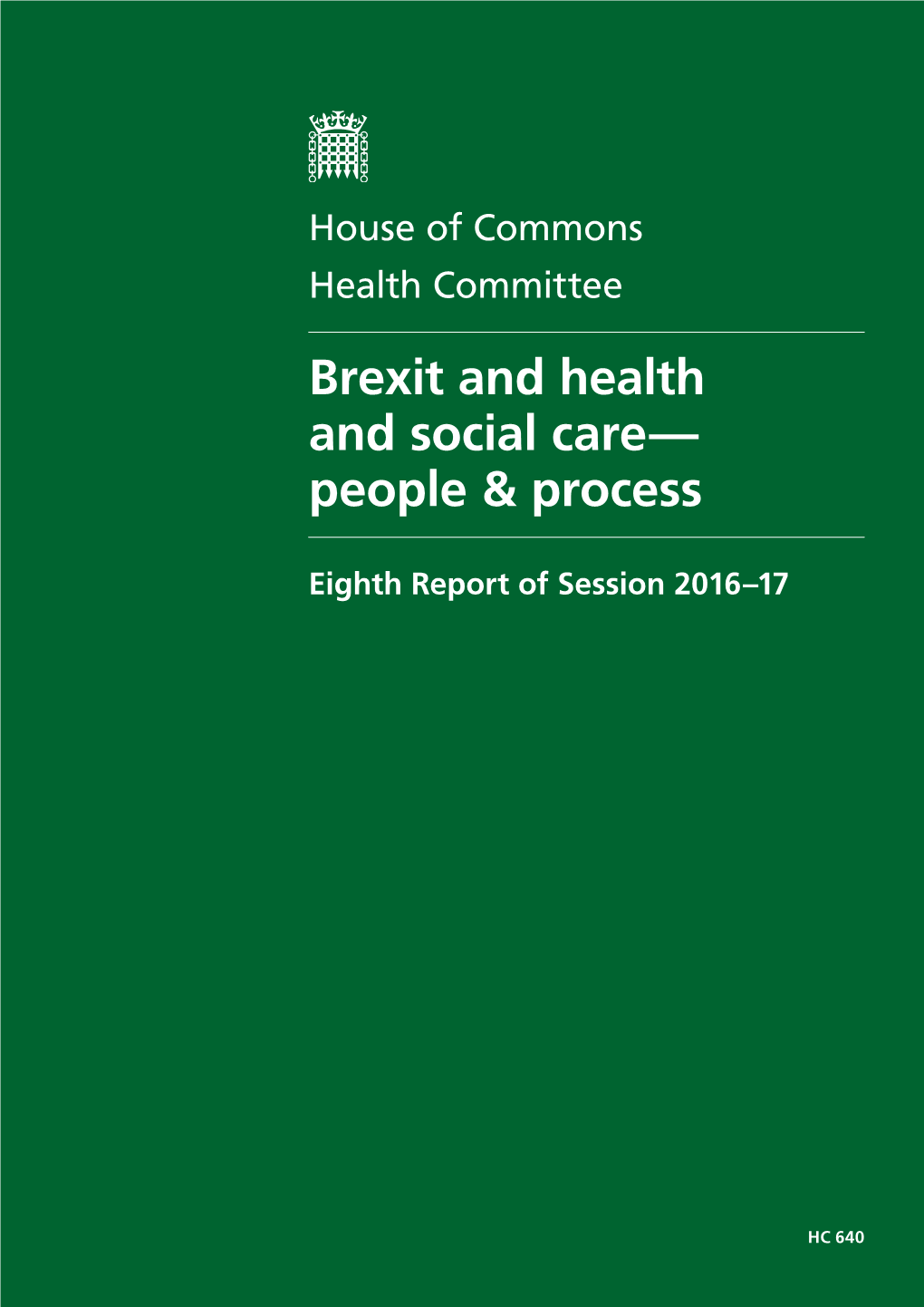 Brexit and Health and Social Care— People & Process