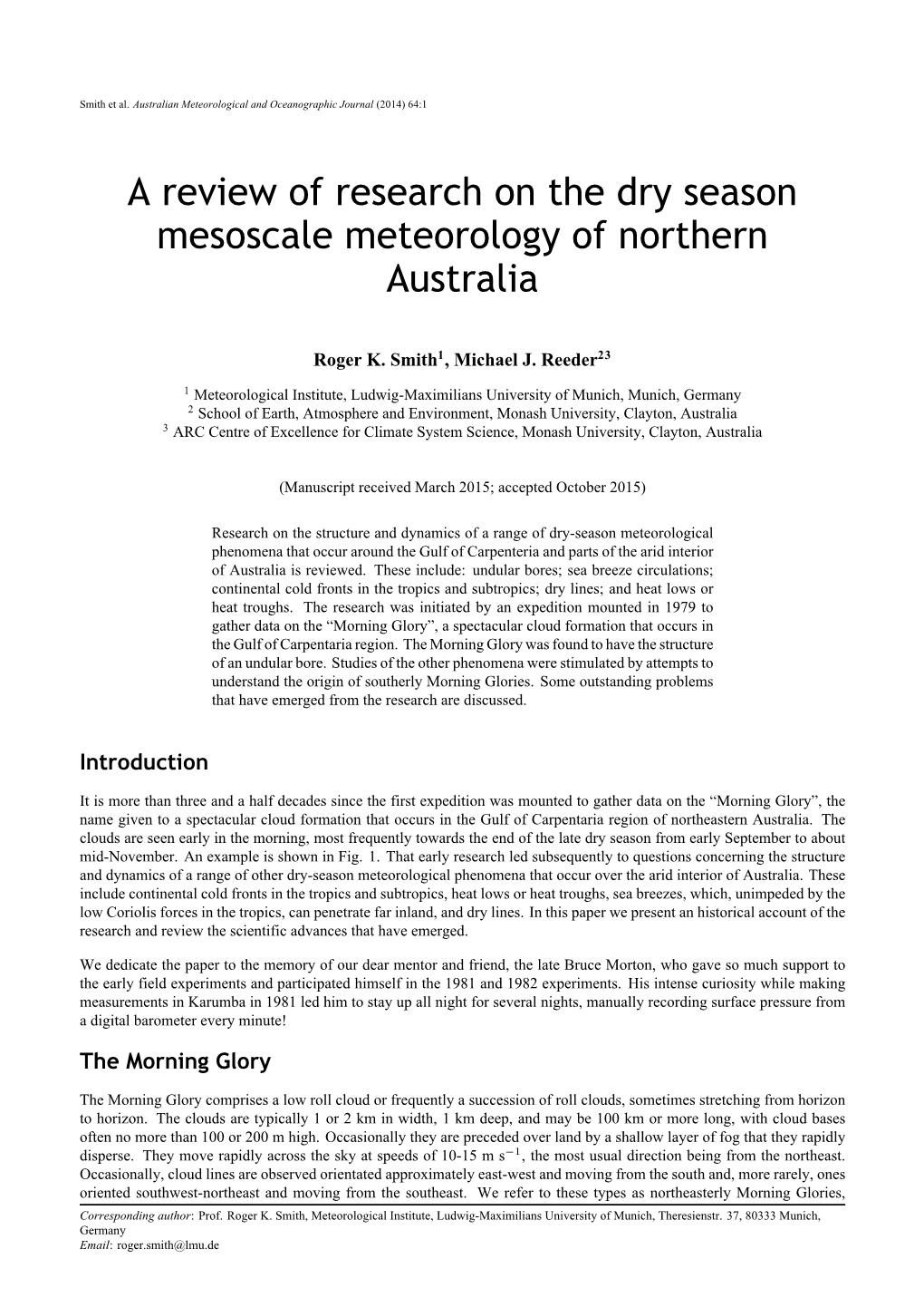 A Review of Research on the Dry Season Mesoscale Meteorology of Northern Australia