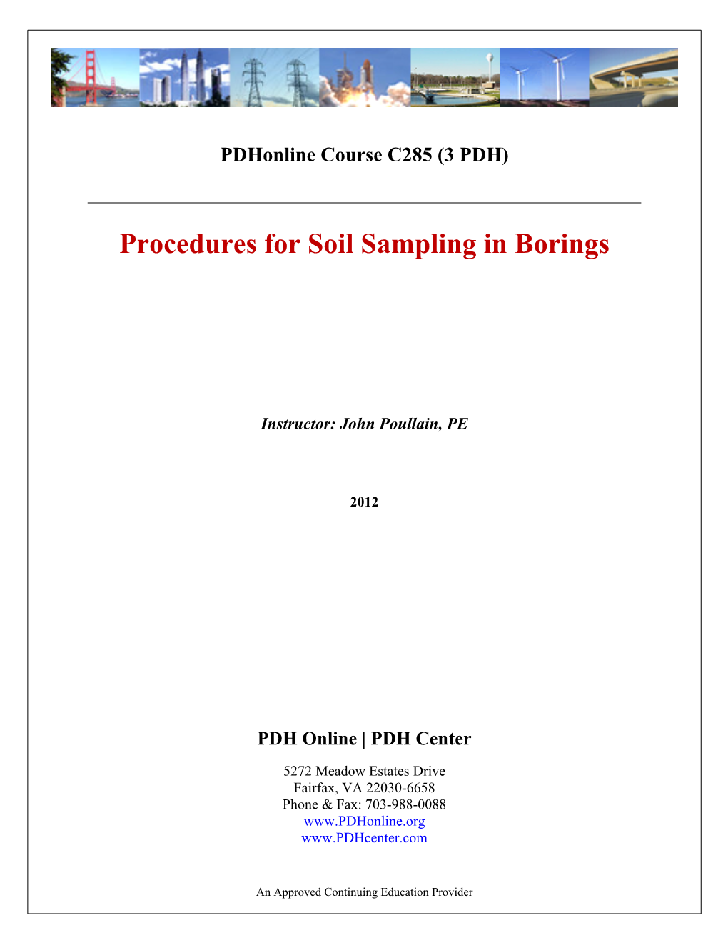 Procedures for Soil Sampling in Borings