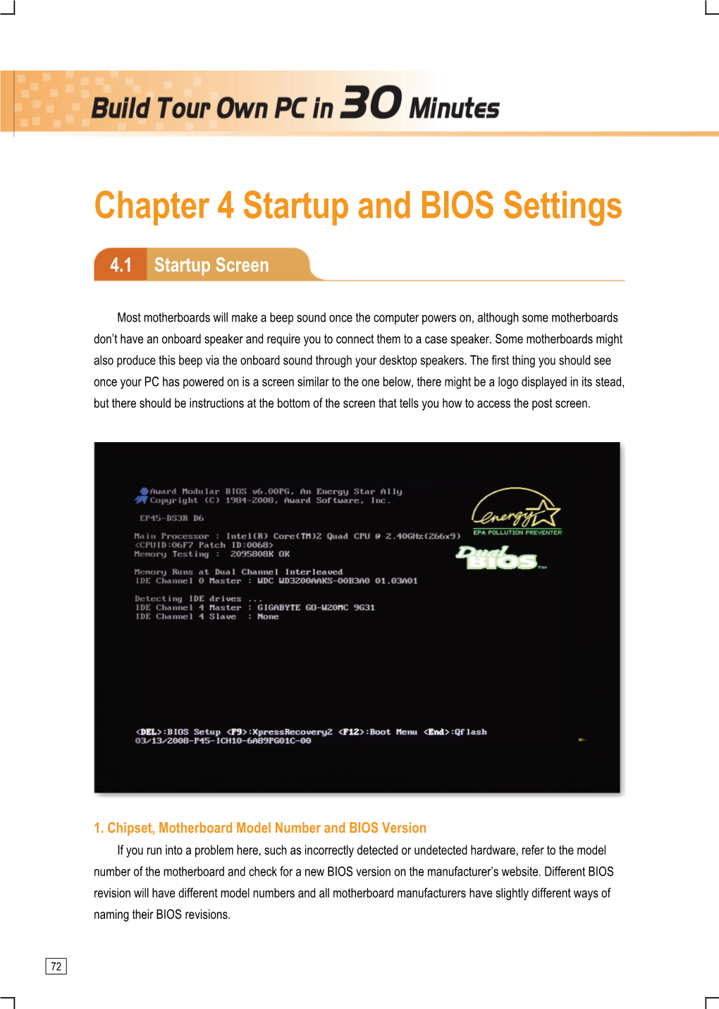 Chapter 4 Startup and BIOS Settings