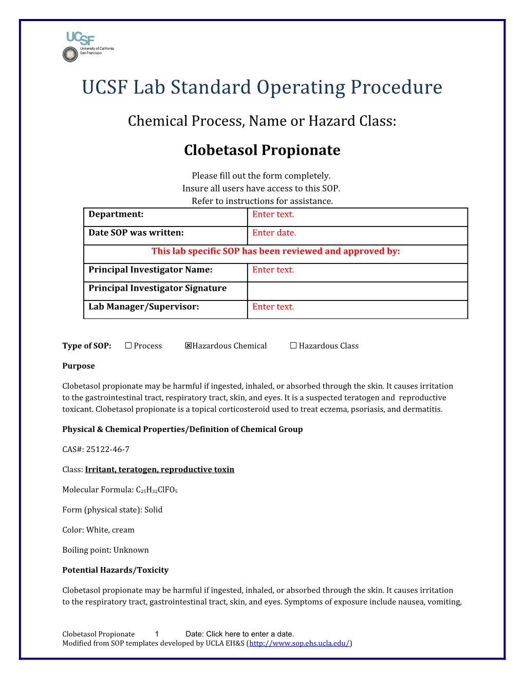 UCSF Lab Standard Operating Procedure s25