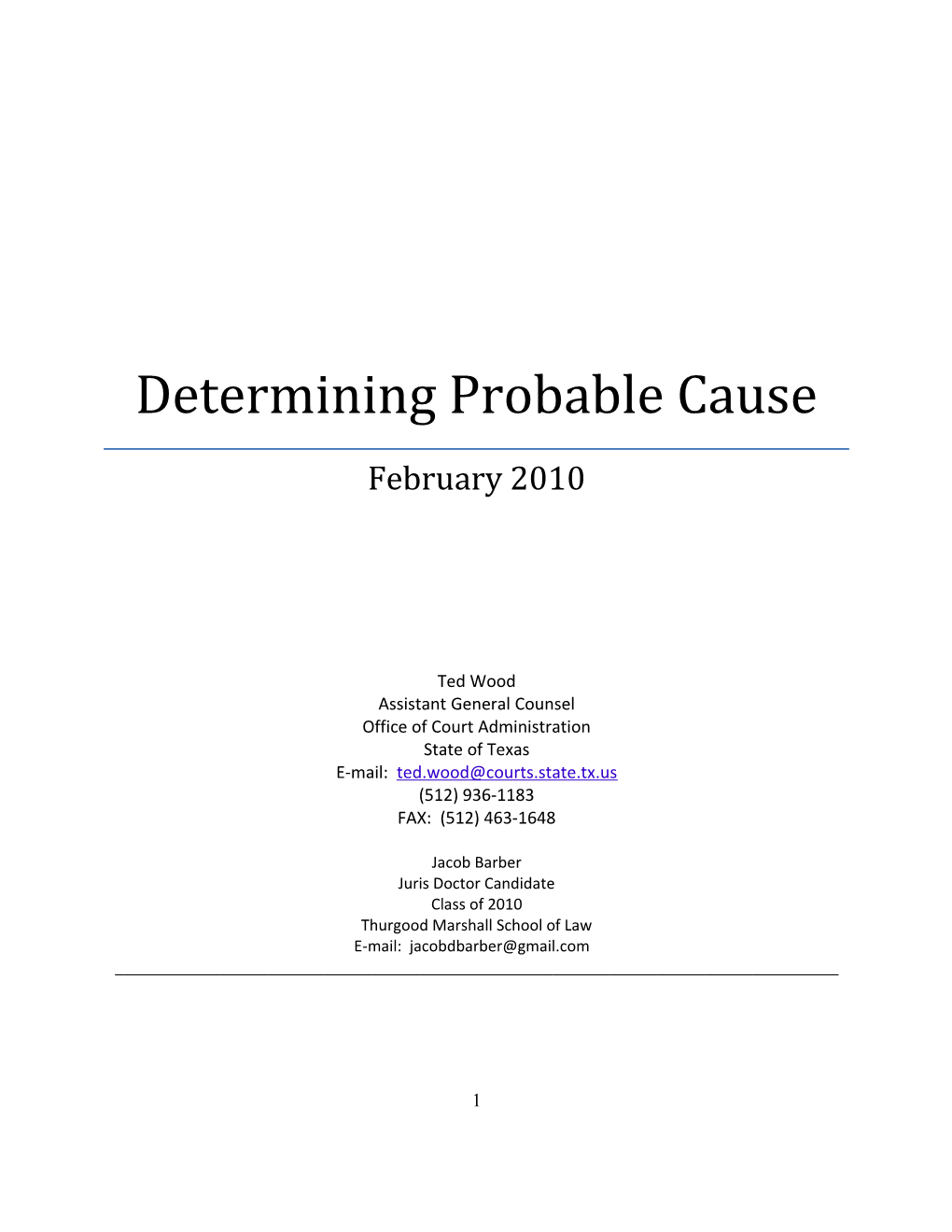 Determining Probable Cause