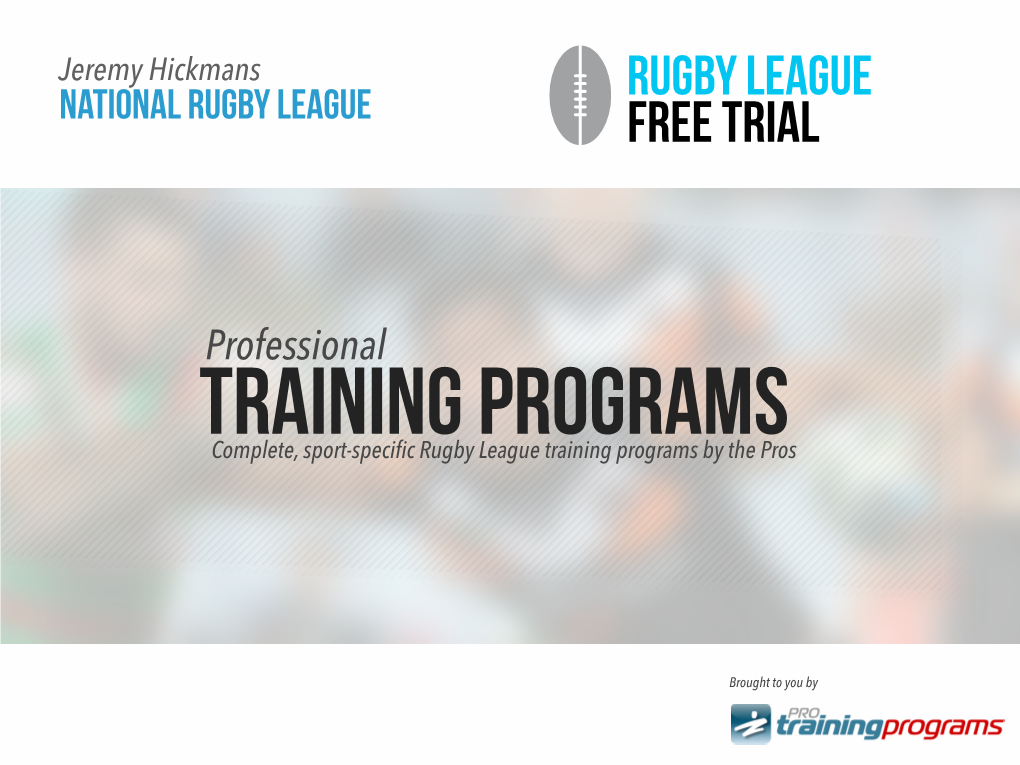 Rugby League Free Trial | Pro Training Programs