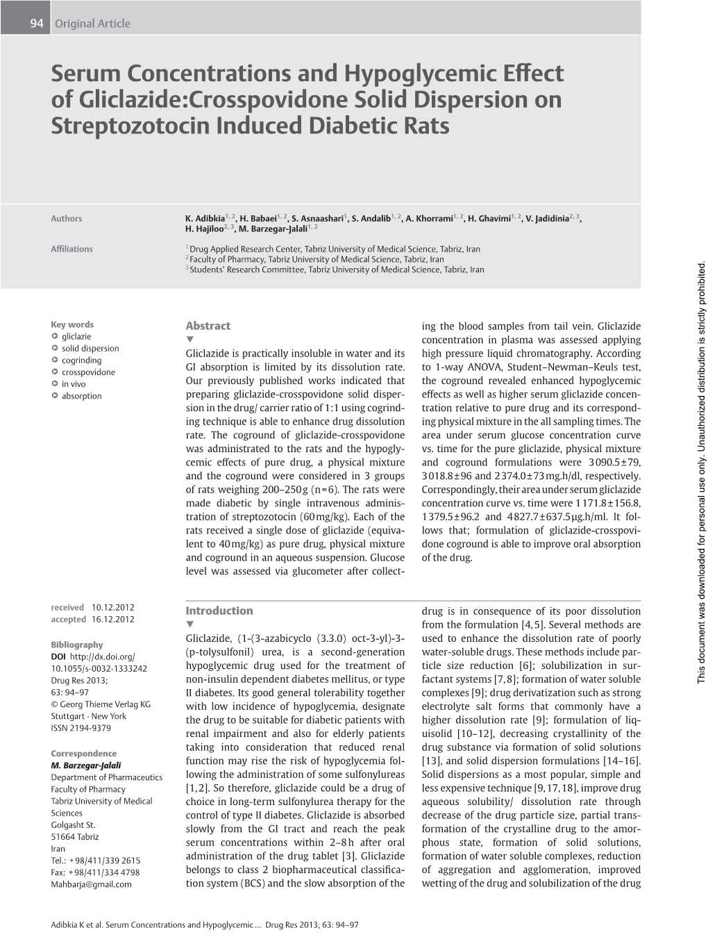 Serum Concentrations and Hypoglycemic Effect of Gliclazide