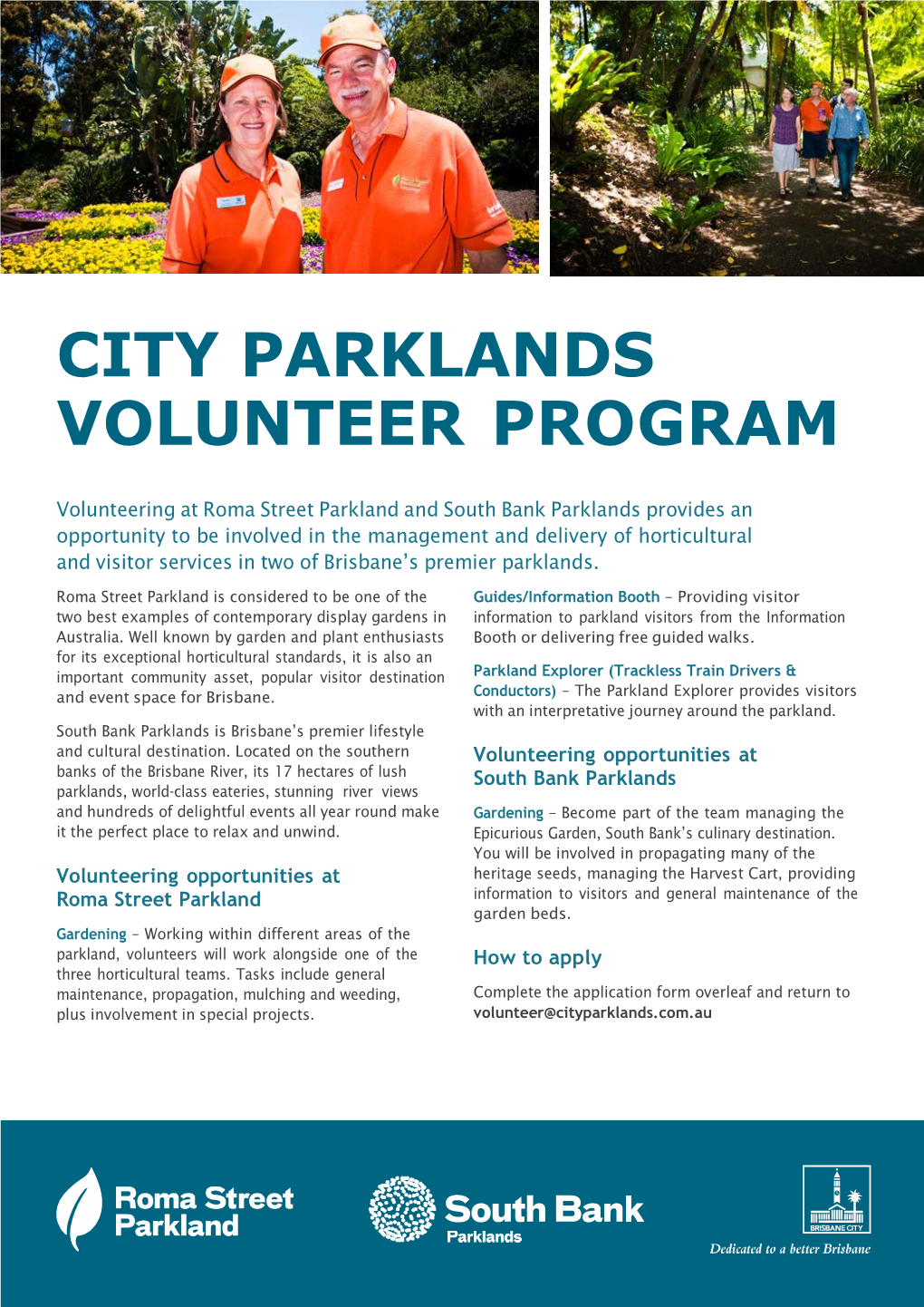 City Parklands Volunteer Program