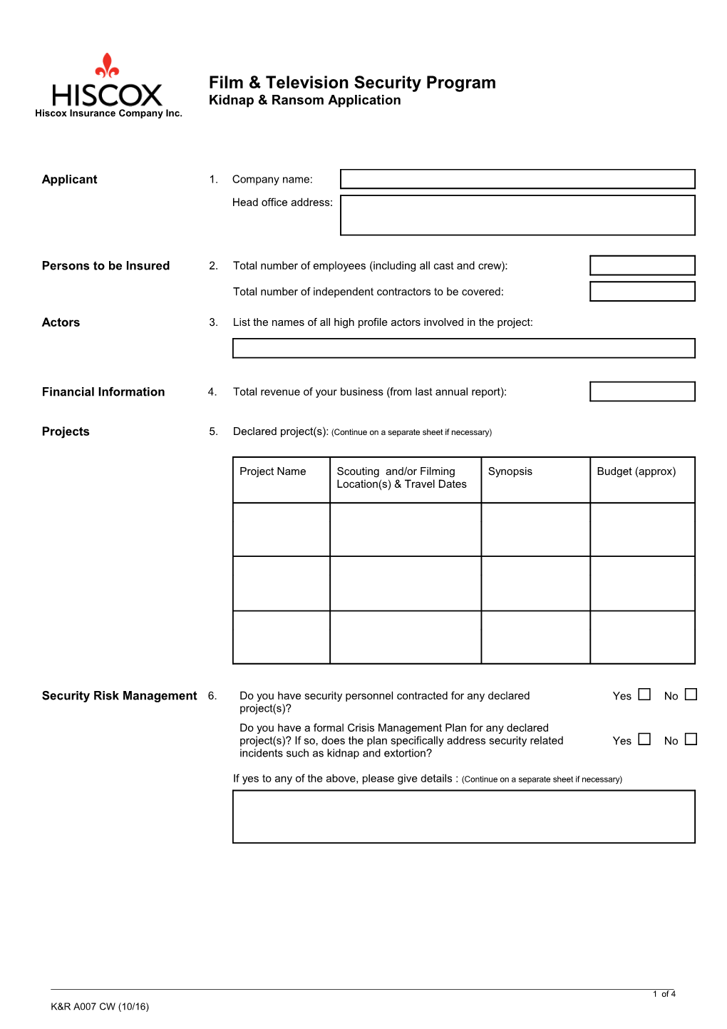 Film & Television Security Program