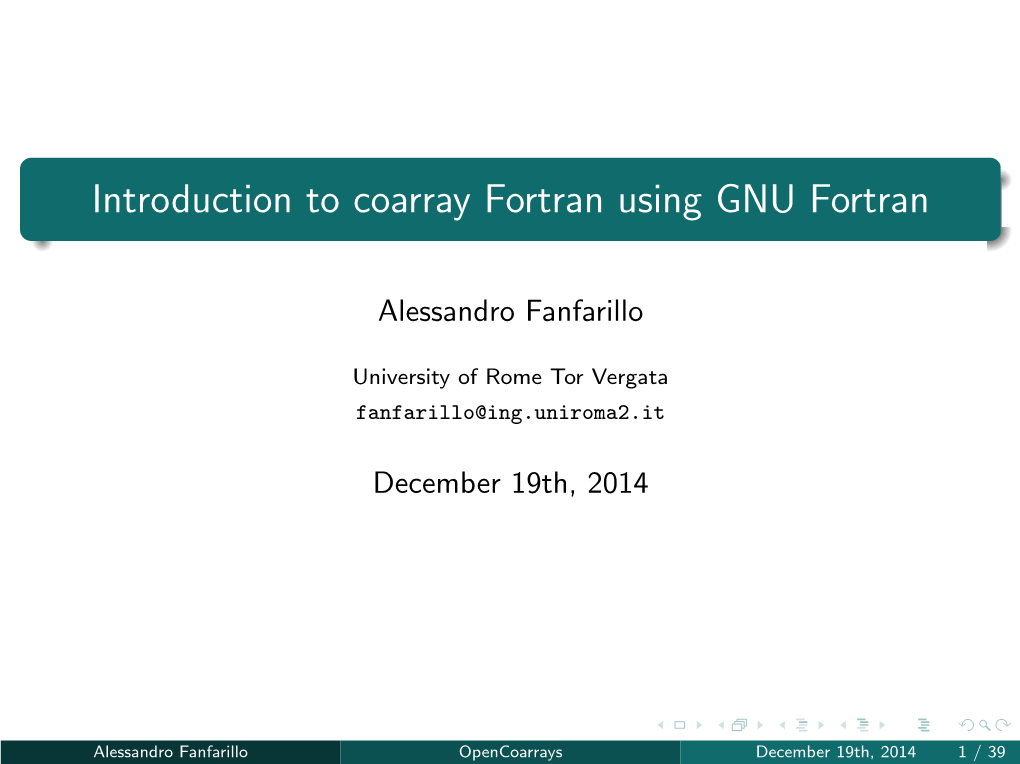 Introduction to Coarray Fortran Using GNU Fortran