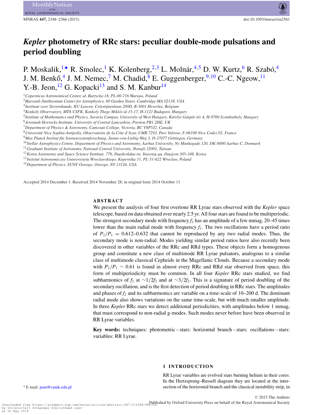 Kepler Photometry of Rrc Stars: Peculiar Double-Mode Pulsations and Period Doubling