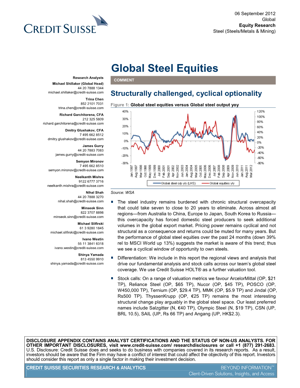 Global Steel Equities