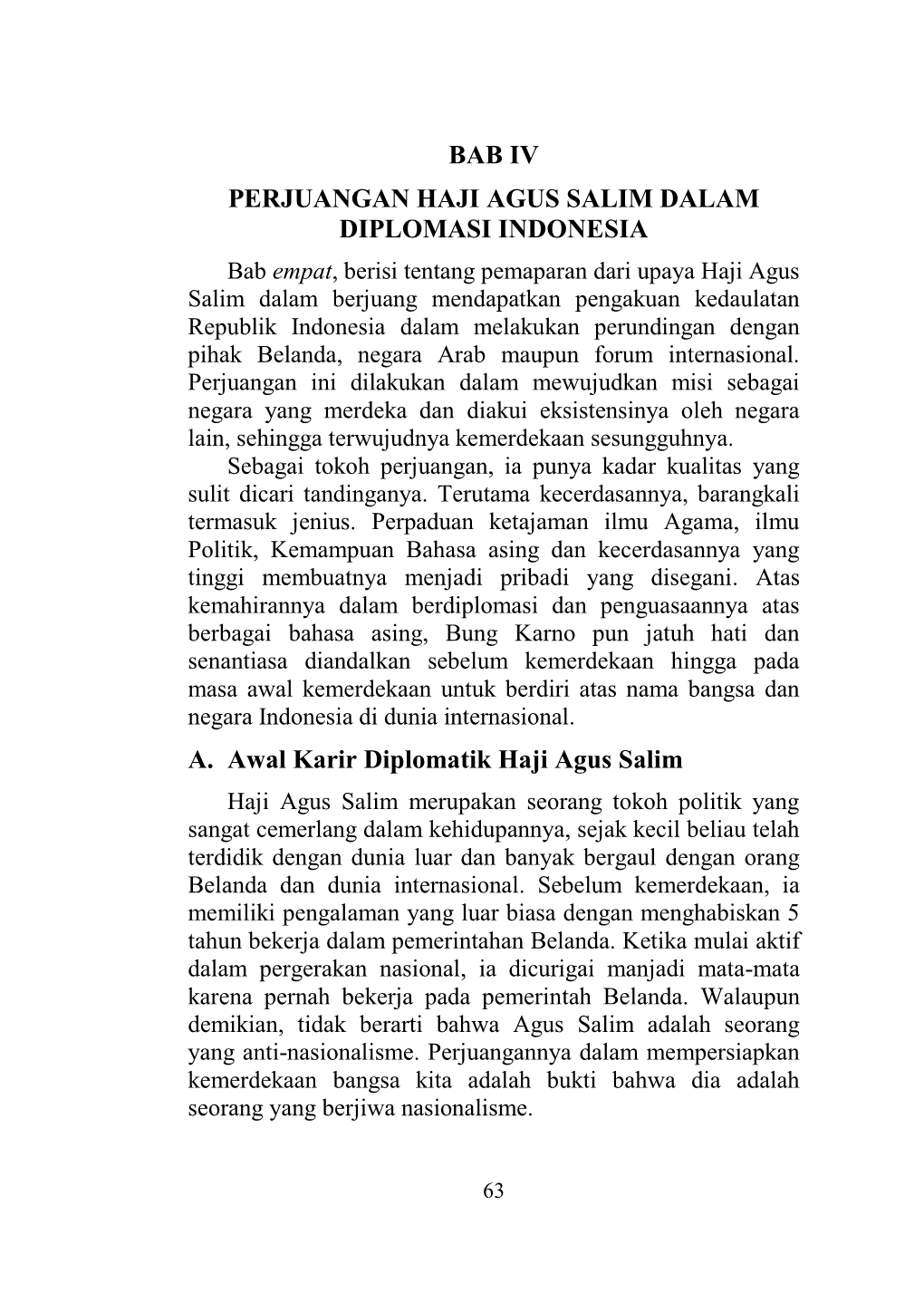 Bab Iv Perjuangan Haji Agus Salim Dalam Diplomasi Indonesia