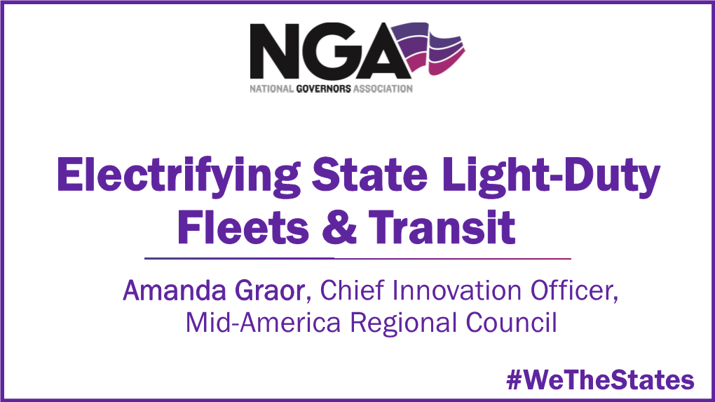 Electrifying State Light-Duty Fleets & Transit