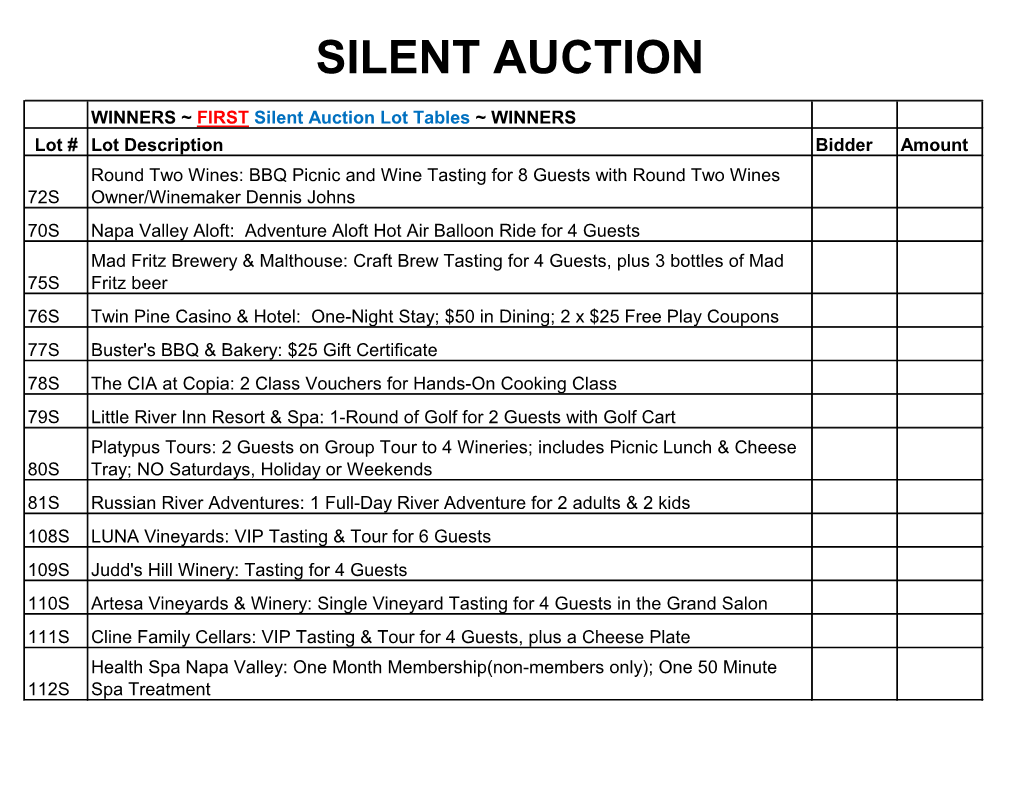 Silent Auction