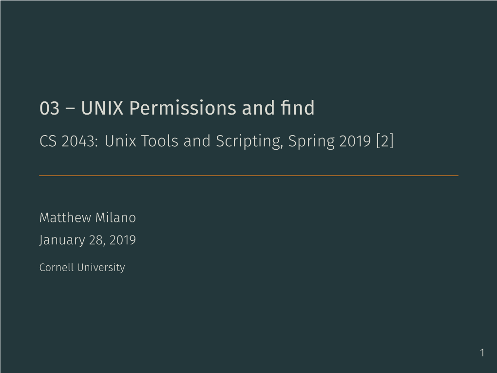 UNIX Permissions and Find