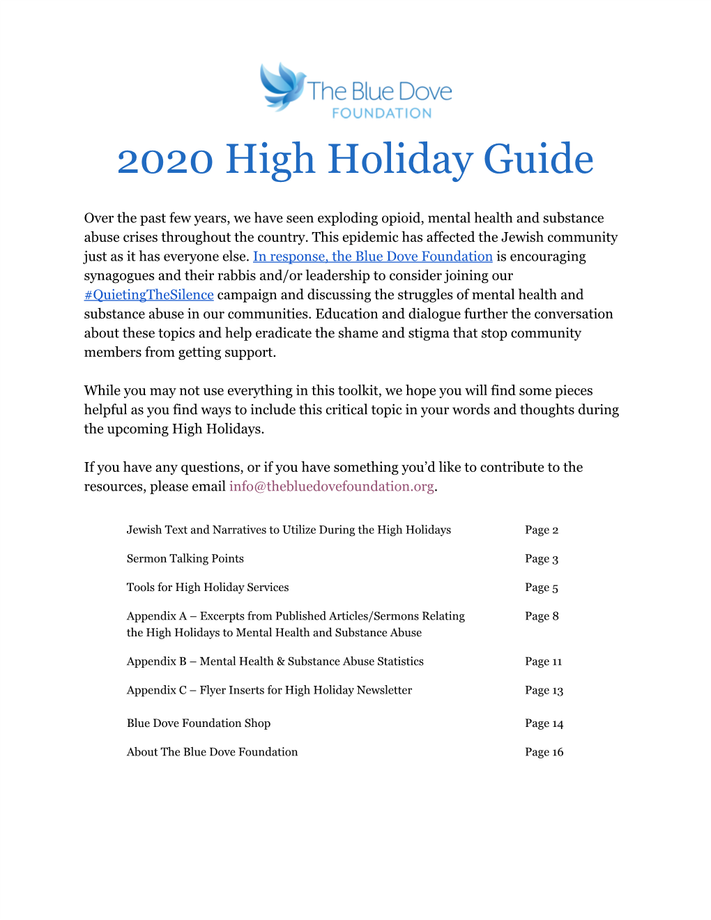 2020 High Holiday Guide