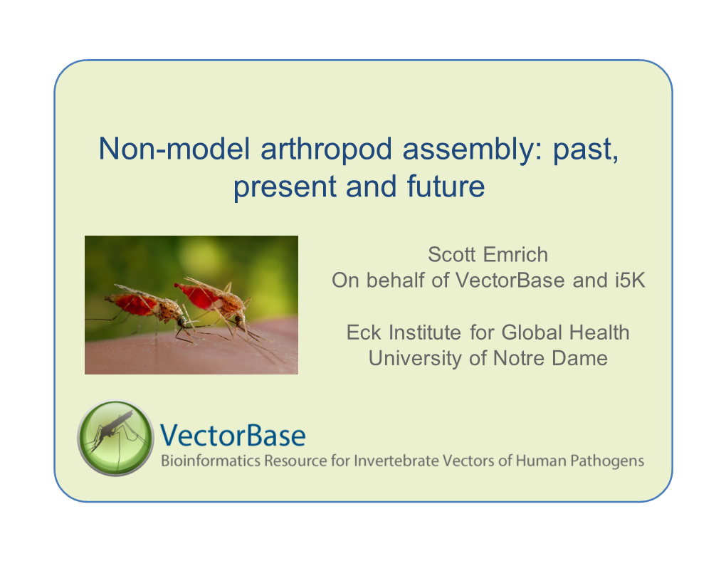 Non-Model Arthropod Assembly: Past, Present and Future