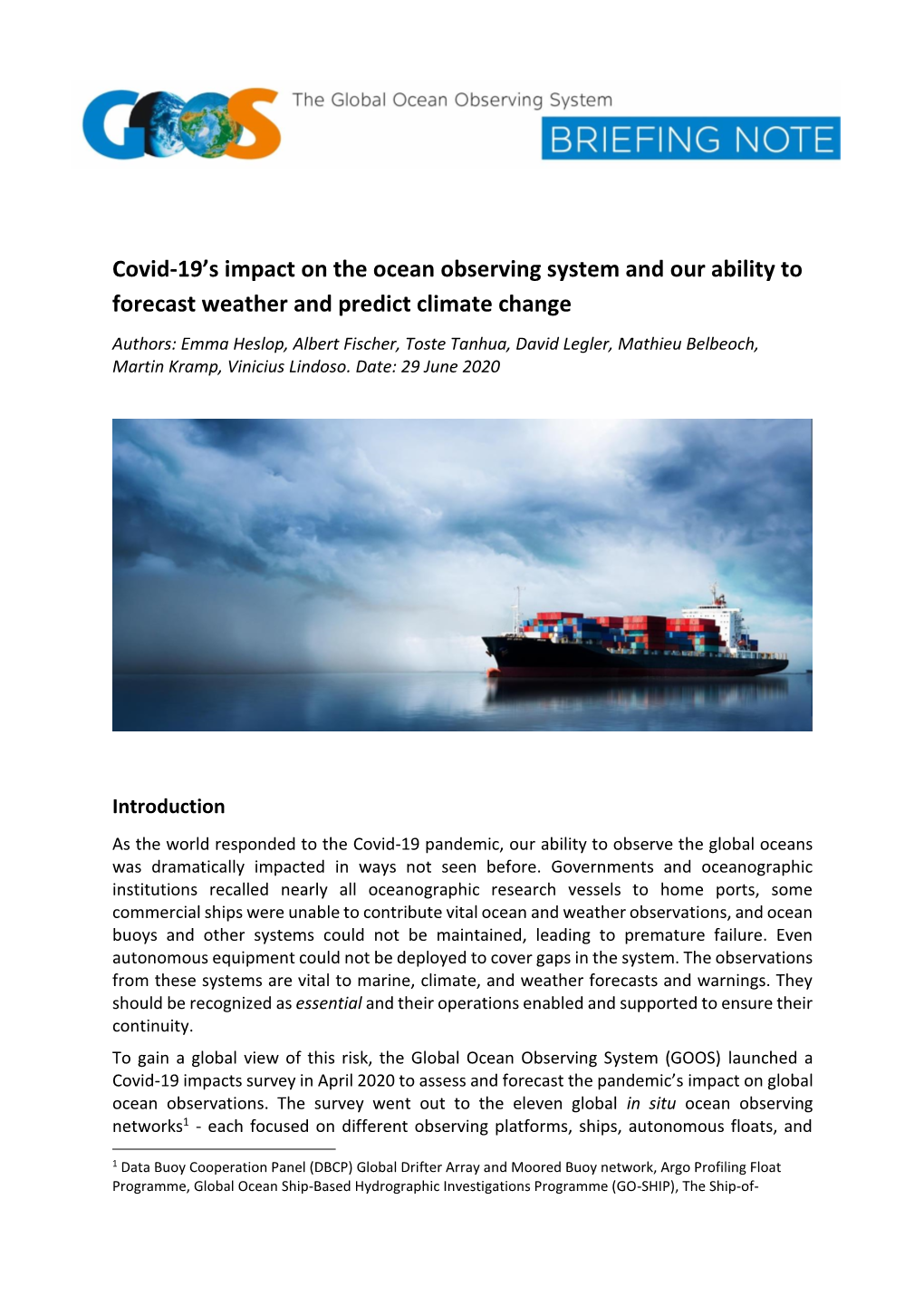 Covid-19'S Impact on the Ocean Observing System and Our Ability To