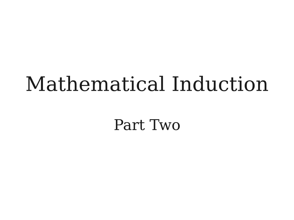 Mathematical Induction