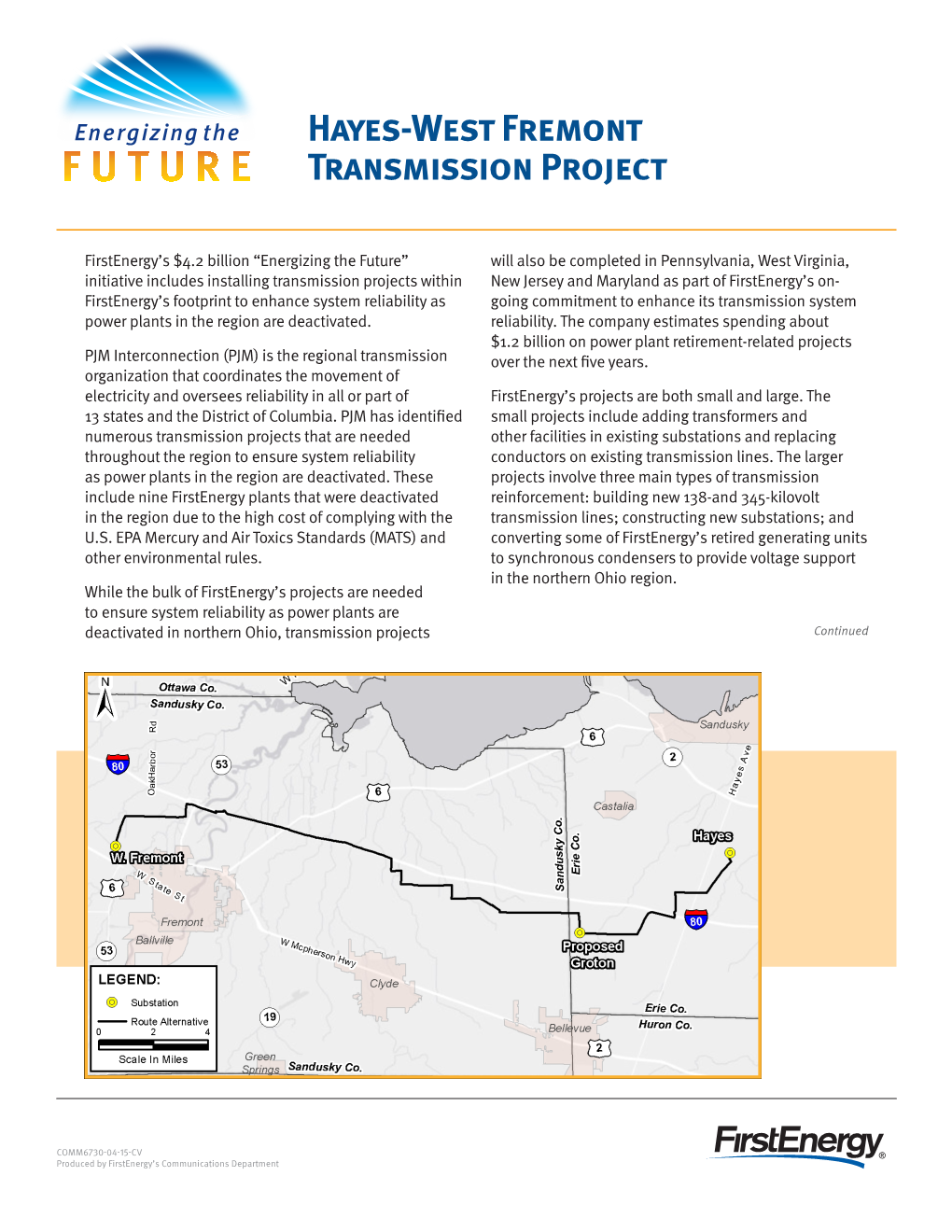 Hayes-West Fremont Transmission Project