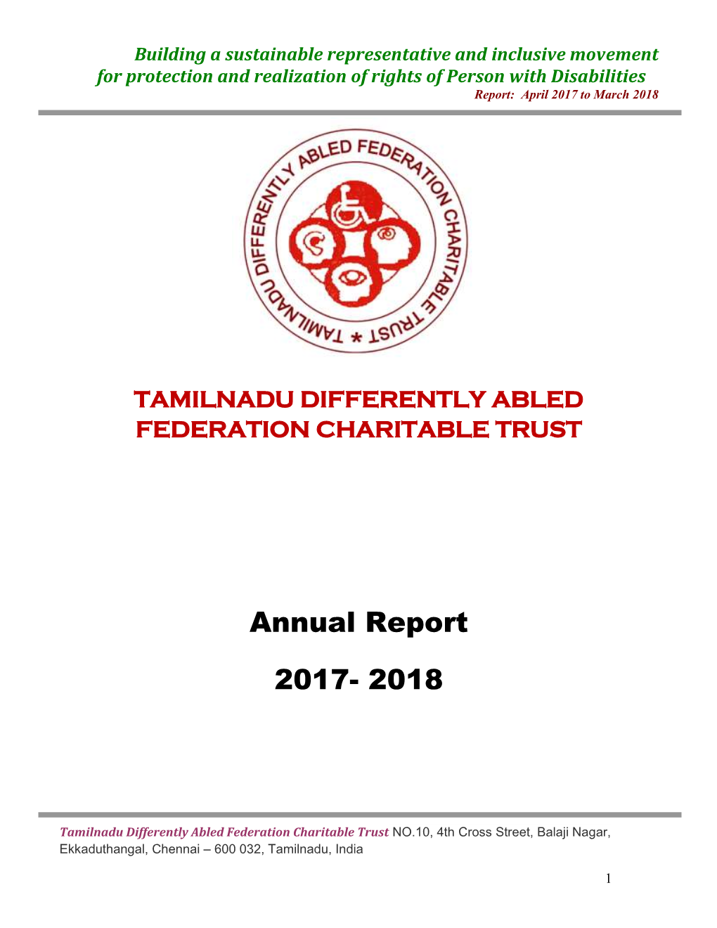 Tamilnadu Differently Abled Federation Charitable Trust
