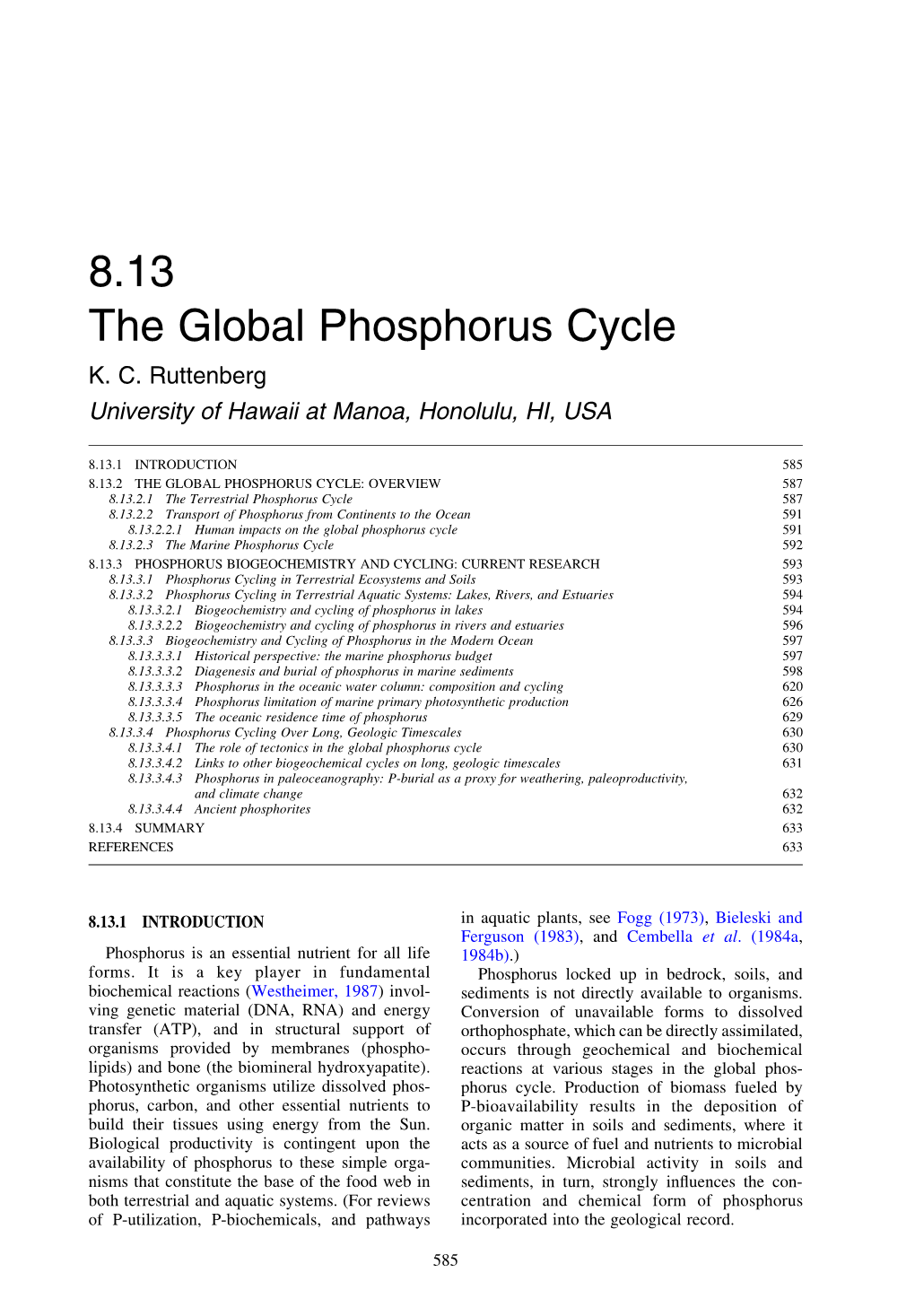 8.13 the Global Phosphorus Cycle K