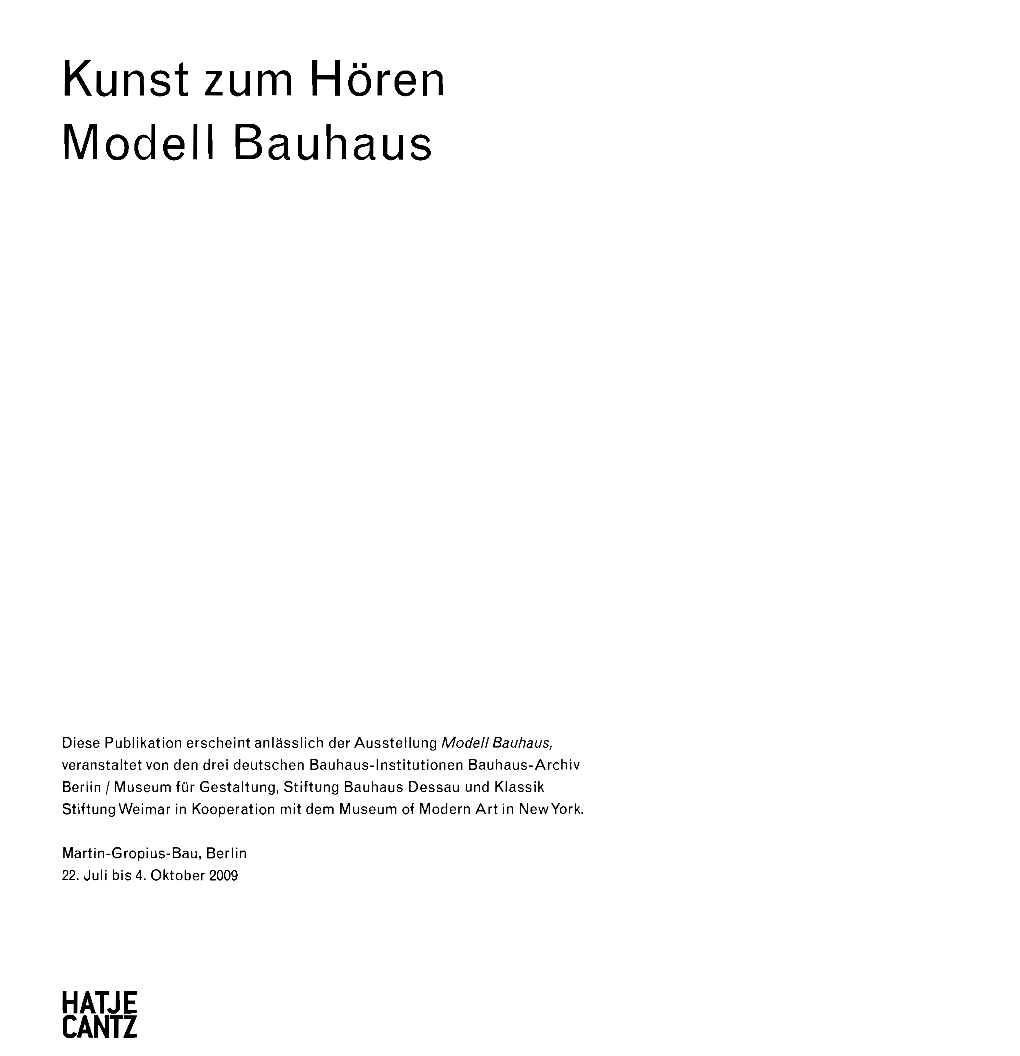 Kunst Zum Hören Modell Bauhaus