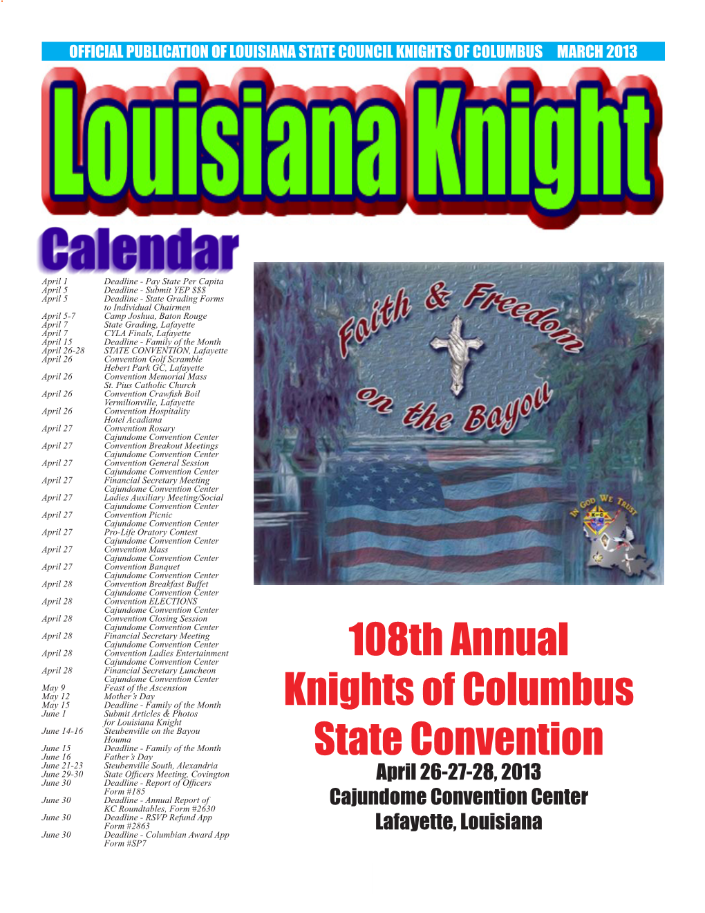 108Th Annual Knights of Columbus State Convention
